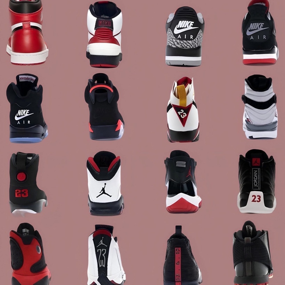 Nike Air Collection Red, Black, and White Sneakers